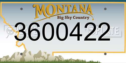 3600422 Montana License Plate