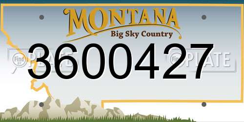 3600427 Montana License Plate