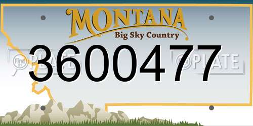 3600477 Montana License Plate
