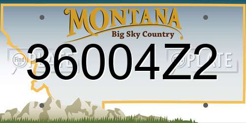 36004Z2 Montana License Plate