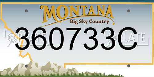 360733C Montana License Plate