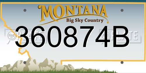 360874B Montana License Plate