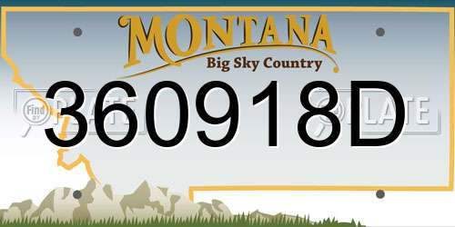 360918D Montana License Plate