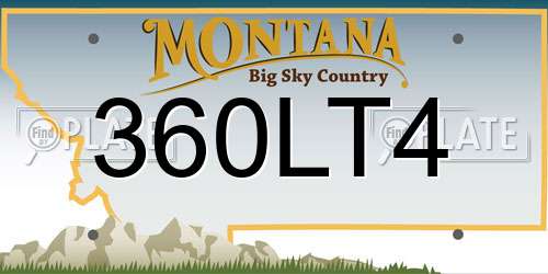 360LT4 Montana License Plate
