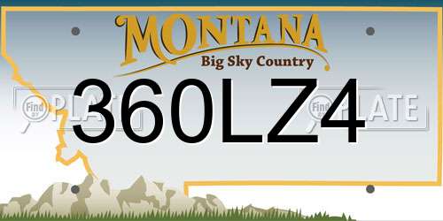 360LZ4 Montana License Plate