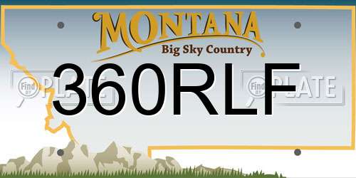 360RLF Montana License Plate