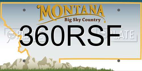360RSF Montana License Plate