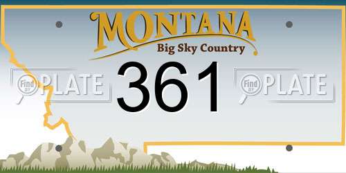361 Montana License Plate