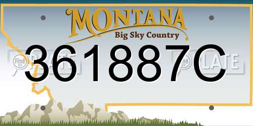 361887C Montana License Plate