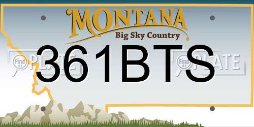 361BTS Montana License Plate