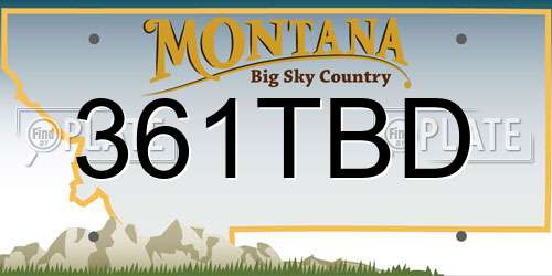 361TBD Montana License Plate