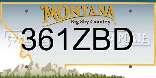 361ZBD Montana License Plate