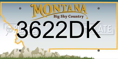 3622DK Montana License Plate
