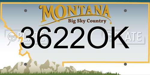3622OK Montana License Plate