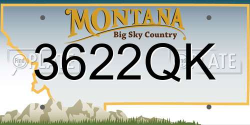 3622QK Montana License Plate