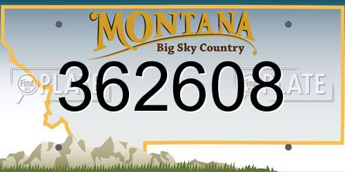 362608 Montana License Plate