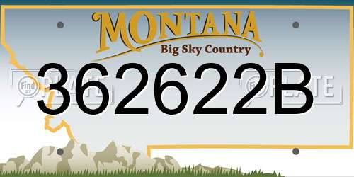 362622B Montana License Plate