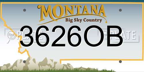 3626OB Montana License Plate