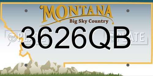 3626QB Montana License Plate