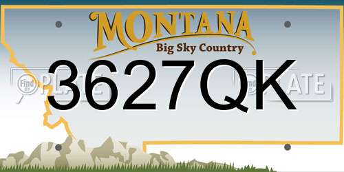 3627QK Montana License Plate