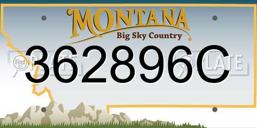 362896C Montana License Plate
