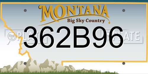 362B96 Montana License Plate