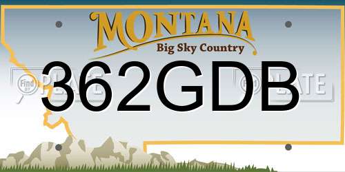 362GDB Montana License Plate