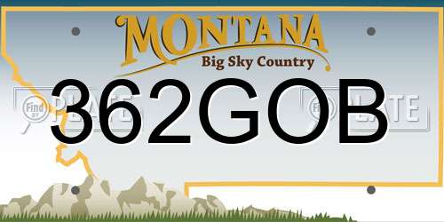 362GOB Montana License Plate