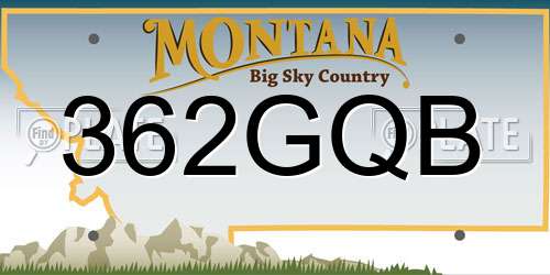 362GQB Montana License Plate