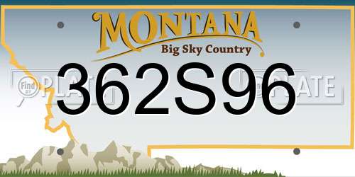 362S96 Montana License Plate
