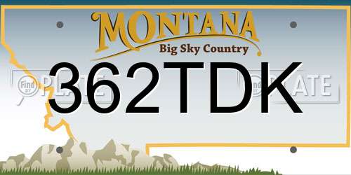 362TDK Montana License Plate
