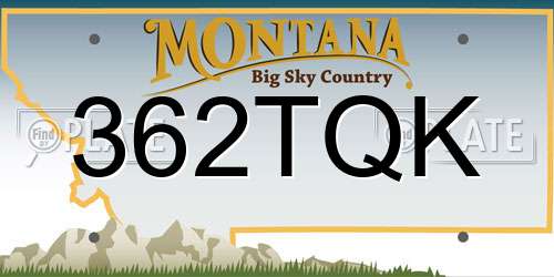 362TQK Montana License Plate