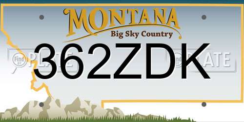 362ZDK Montana License Plate