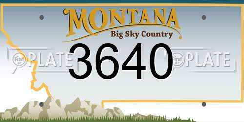 3640 Montana License Plate