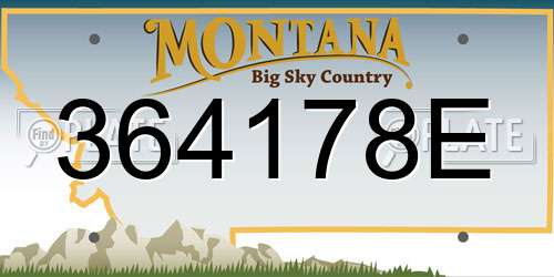 364178E Montana License Plate