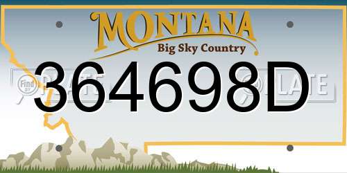 364698D Montana License Plate