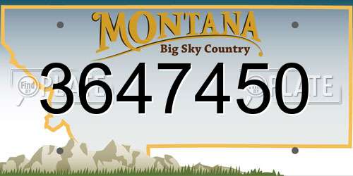 3647450 Montana License Plate