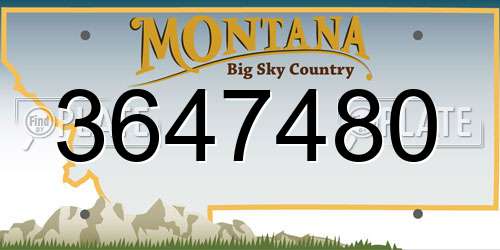 3647480 Montana License Plate