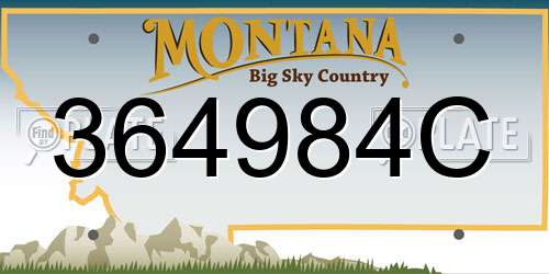 364984C Montana License Plate