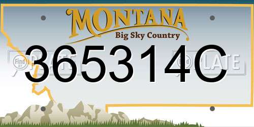 365314C Montana License Plate