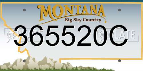 365520C Montana License Plate