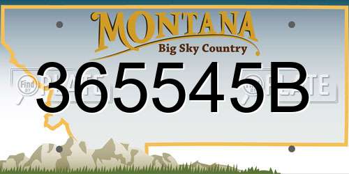 365545B Montana License Plate