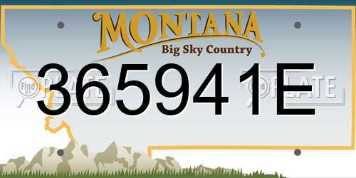 365941E Montana License Plate