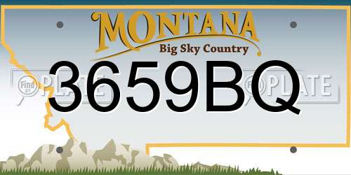 3659BQ Montana License Plate