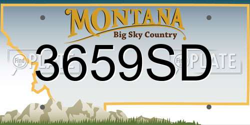 3659SD Montana License Plate