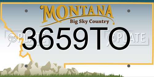 3659TO Montana License Plate