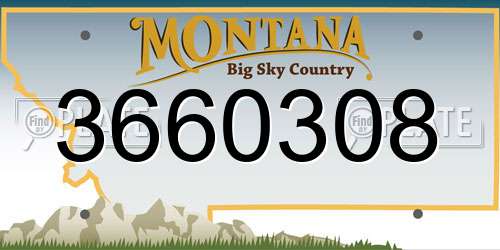 3660308 Montana License Plate