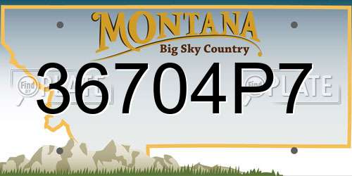 36704P7 Montana License Plate