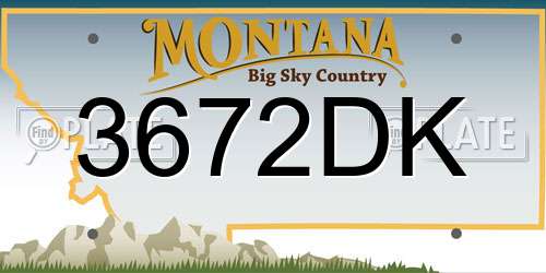 3672DK Montana License Plate