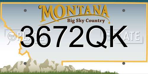 3672QK Montana License Plate